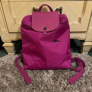 Longchamp Le Pliage fuschia color nylon  backpack